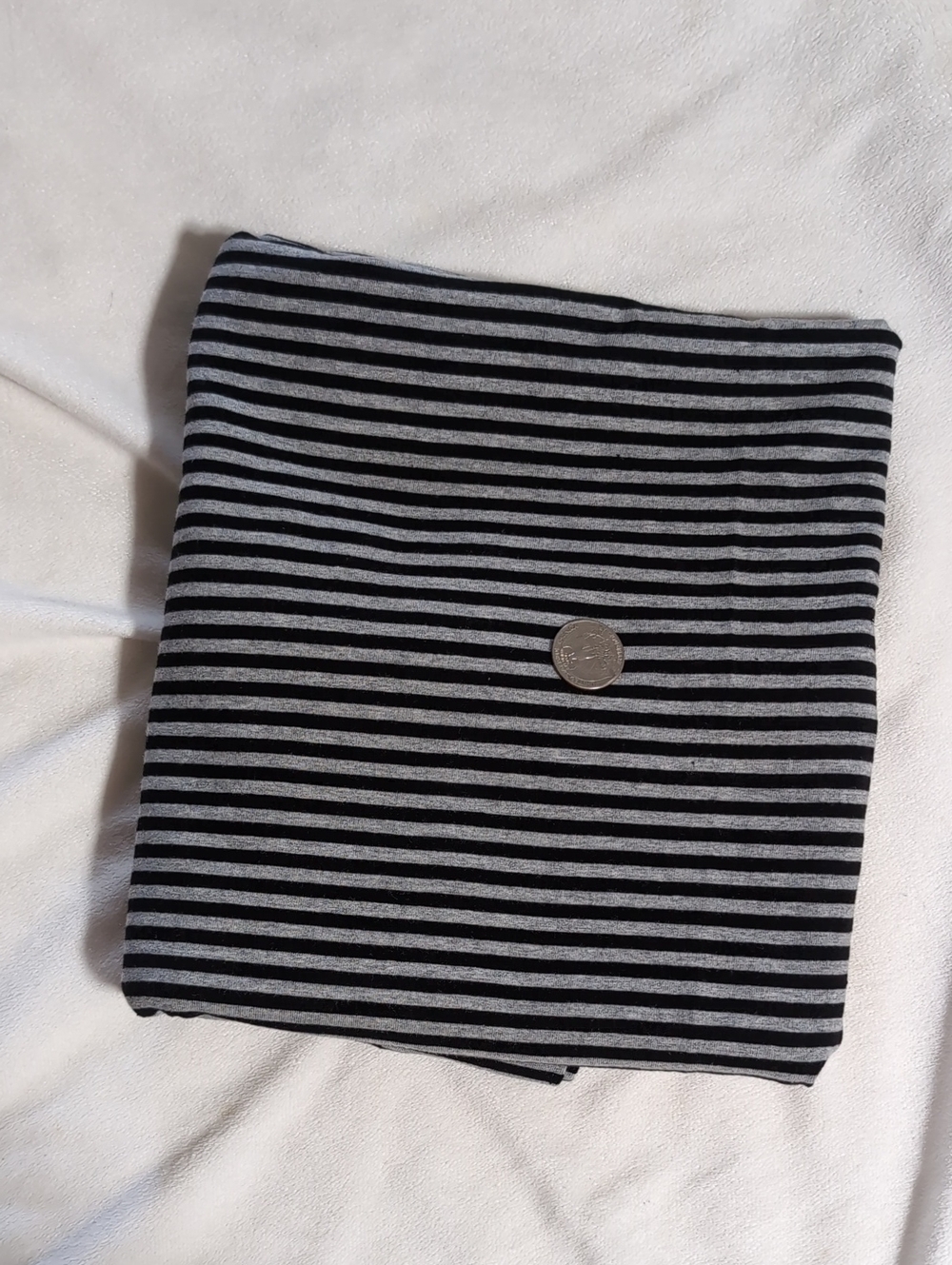 Cotton Jersey Stretch Fabric Heather Gray Black Stripes 30"
